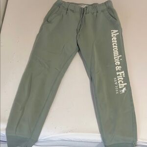 Abercrombie & Fitch Sage Green Jogger Relaxed Fit Elastic Waist